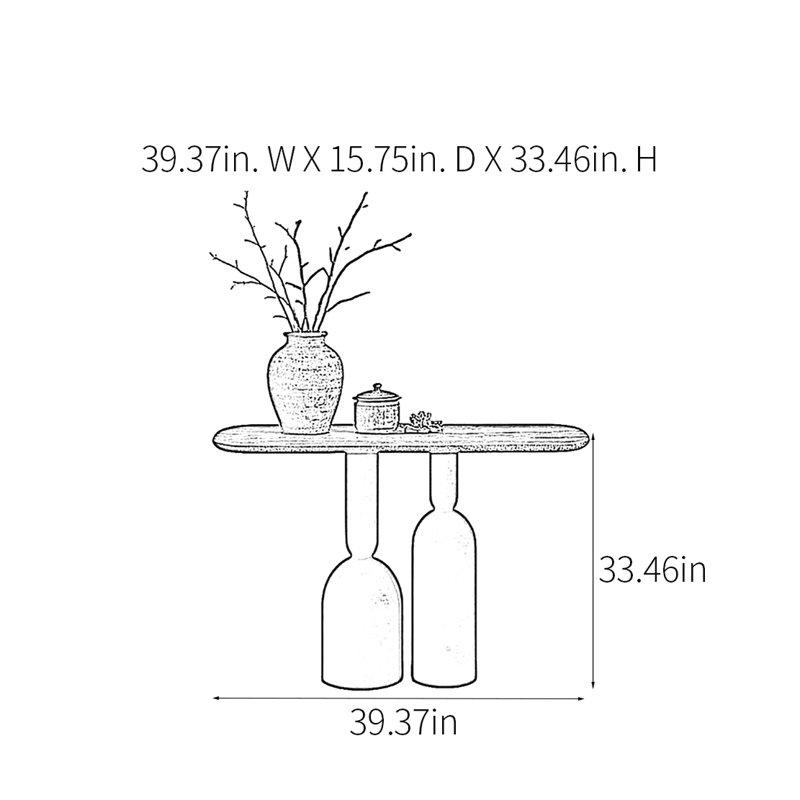 Console Retro Minimalist Art Design, H 33,46 po x l 39,37 po x P 15,75 po