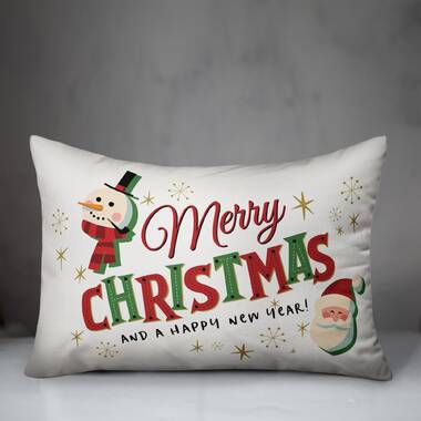 Reba Merry Christmas Pillow The Holiday Aisle Color: Dark Green, Product Type: Throw Pillow