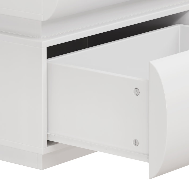 Modern 6-Drawer Chest of Drawers with Handle-Less Design and Wide Storage, White