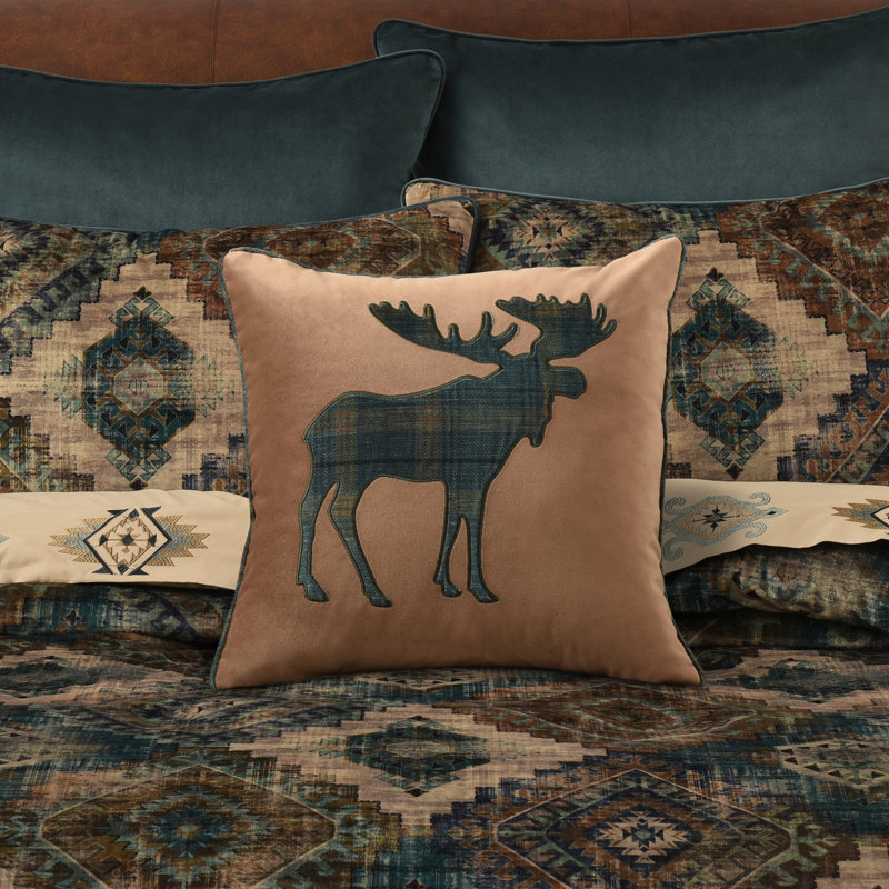 Coussin décoratif Baja, Carré, Châtaigne, H 20 po x l 20 po
