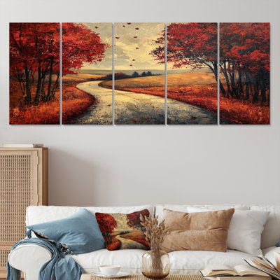 Country Lane in Autumn II - Forest Wall Art - Art mural traditionnel pour le salon