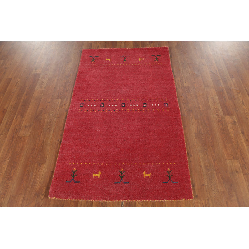 Tapis rose indien fait à la main Gabbeh