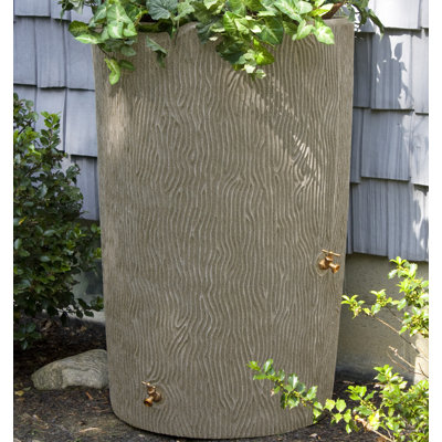 Good Ideas 90 Gallons Plastic Drainable Dual Overflow Planter Rain Barrel