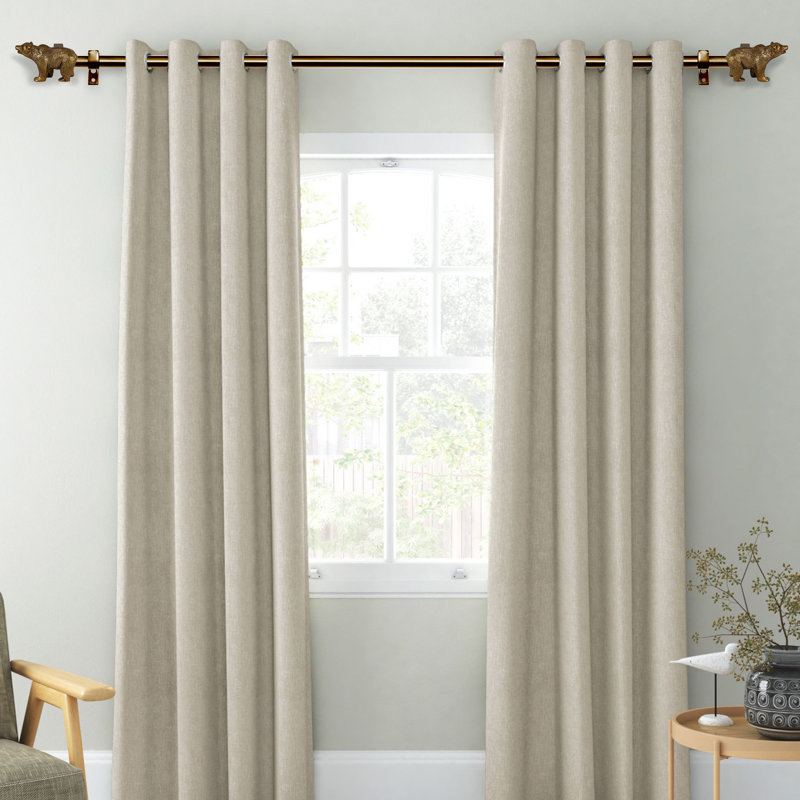 Tringle à rideaux simple ajustable Oren Bear, 28 po à 48 po, Doré de la Renaissance