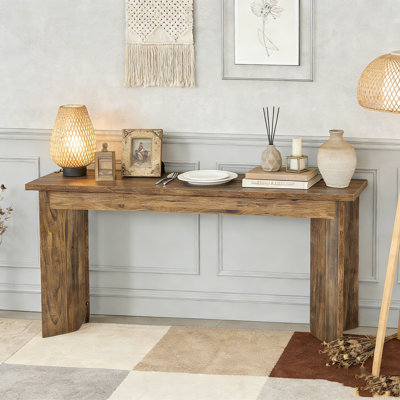 Console en bois avec canapé et double caisson