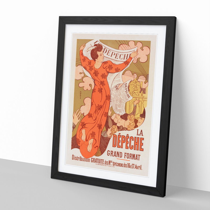 La Depeche De Toulouse by Maurice Denis - Framed Print, 36cm H x 27cm W x 2cm D, Black Framed