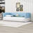 Upholstered Floor Bed with Armrests and Protective Side Rails-1661509017