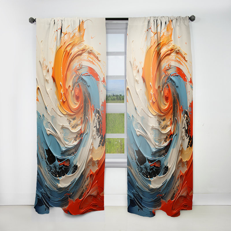 Antunez Spiral Chaos Collages Unleashed I - Modern Velvet Curtain - Room Darkening - 1 panel, 52" W x 95" L