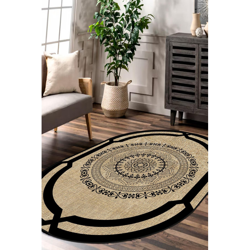 Tapis ovale Dakim avec envers antidérapant, Ovale 5 pi 3 po x 7 pi 6 po