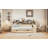 Wooden Daybed with Storage Shelves, Multi-functional Bed with Two Storage Drawers and Study Desk-244608560-244608575