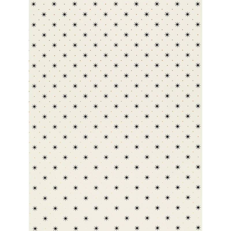 Trixie Wallcovering, Black & Gold on White
