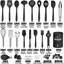 Ensemble 33 ustensiles de cuisine en silicone 33 pièces, résistant à la chaleur antiadhésif, lavable au lave-vaisselle, sans Bpa, noir