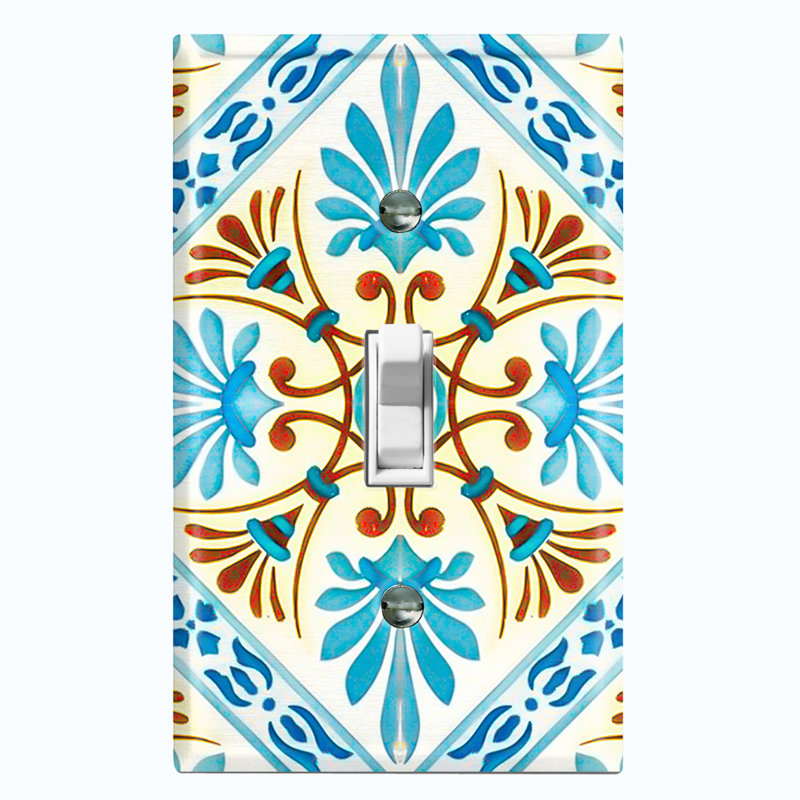 Patterned 1 - Gang Toggle Light Switch Standard Wall Plate