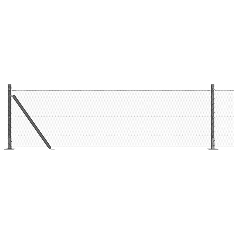 Hexagon Fence Grey Steel, 40cm H x 2500cm W