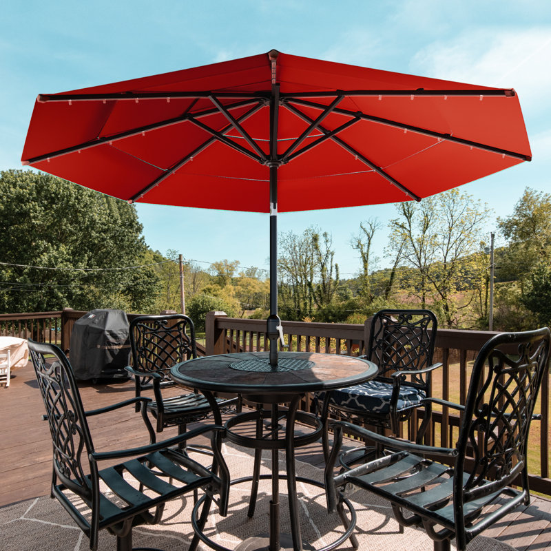 Parasol de marché 11 pi, H 96,5 po x l 108 po x P 108 po, Rouge