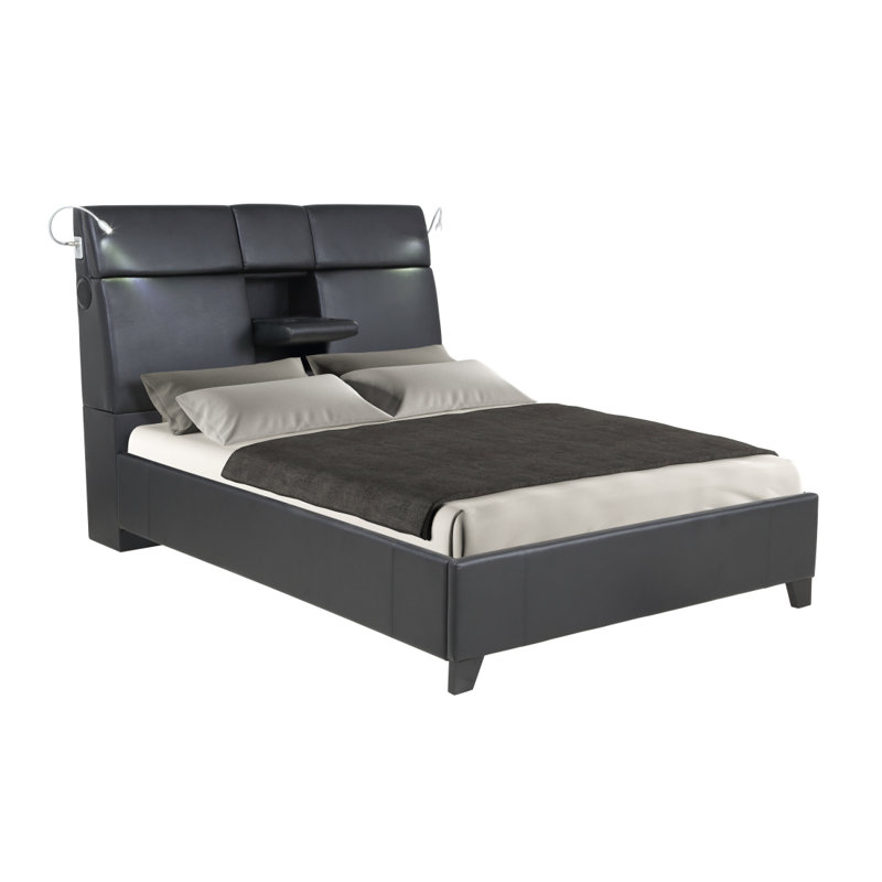 Grand plateau de musique avec éclairage tactile Bluetooth pour grand lit, Grand lit