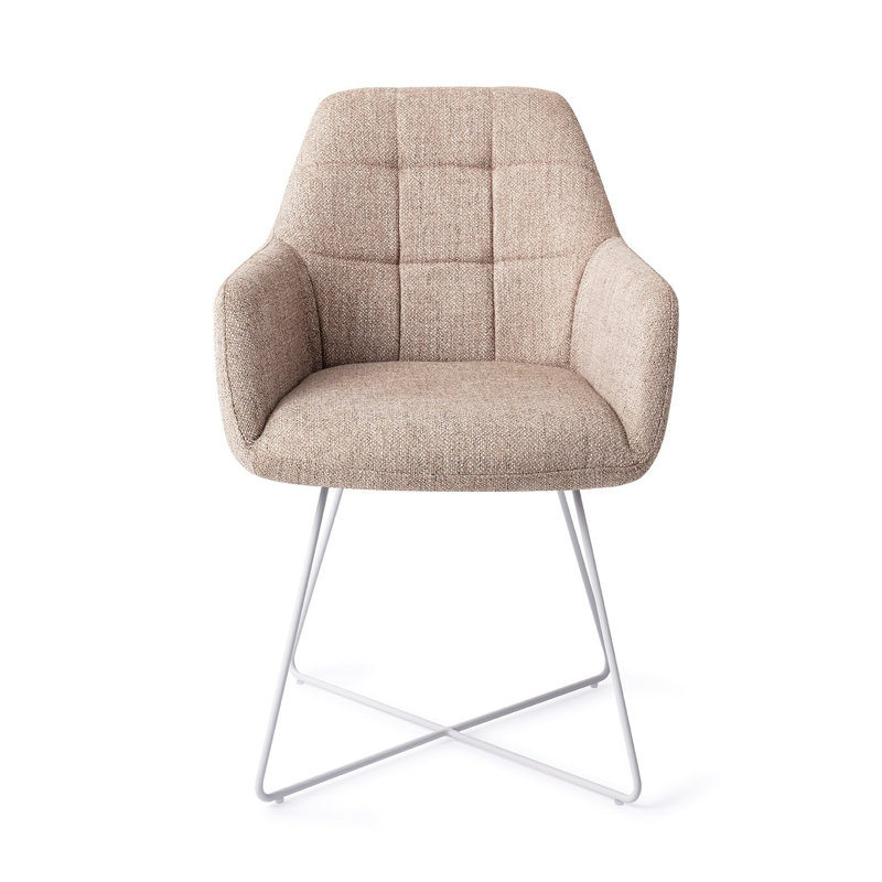 Dejahn 48cm H Polyester Upholstered Metal Armchair, Grey