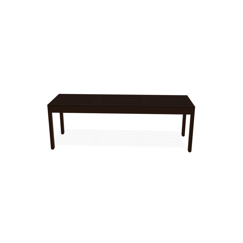 Bazza Flat Bench with Marine Grade Polymer Seat and Aluminum Frame, Kona, 18" H x 54" W x 17.5" D