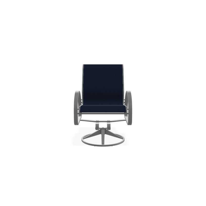 Fauteuil de patio pivotant Hiraku, Bleu marine 13D Sunbrella®, Graphite texturé