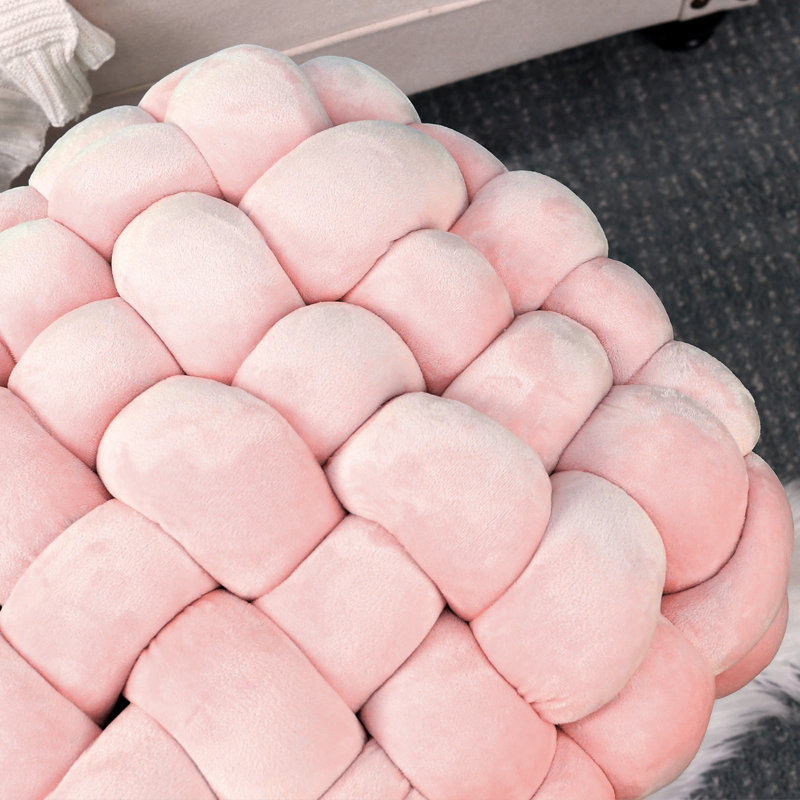Opheim Velvet Ottoman, Rose Quartz Velvet