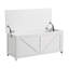 Coffre de rangement, banc de rangement, organisateur de coffre à jouets rétro, banc de rangement d'entrée avec 2 charnières, assemblage facile, blanc