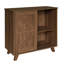 Buffet de rangement à 3 niveaux avec porte de grange coulissante et tablettes réglables, brun
