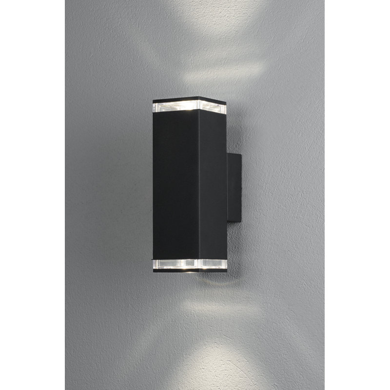 Pollux 2 Up Down Outdoor Armed Sconce, Black