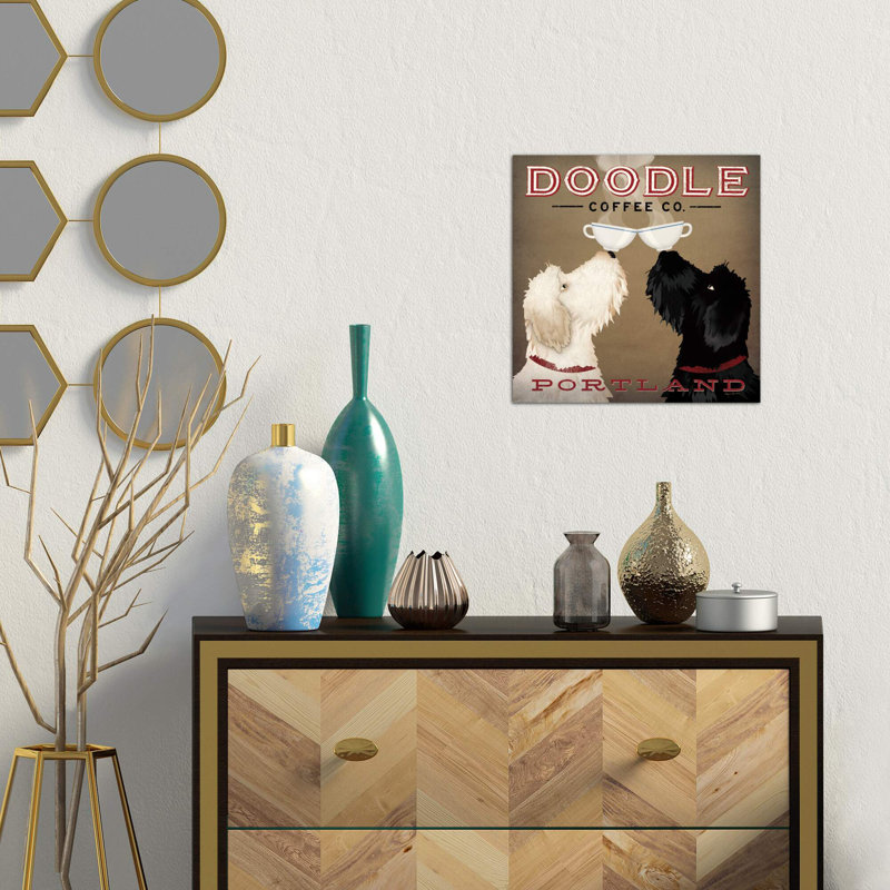 Doodle Coffee Co. - Wrapped Canvas Print, 93.98 cm H x 93.98 cm W x 3.175 cm D