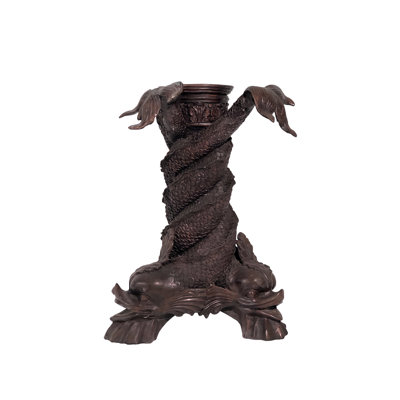 Sculpture bronze avec trois poissons