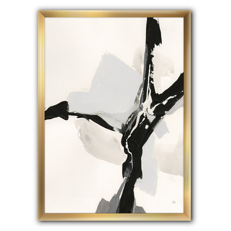 « abstract neutral iii », reproduction d’image sur toile, Cadre doré, H 20 po x l 12 po x P 1po