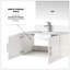 Meuble-lavabo polyvalent 36 po X P 22 po , Comptoir en quartz blanc, ensemble de robinets et Miroir à DEL-595295814