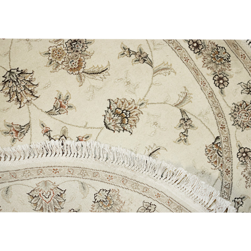 High-Quality Hand-Knotted Ivory Area Rug