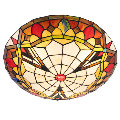 Stanek 3-Light 16'' Tiffany Glass Flush Mount