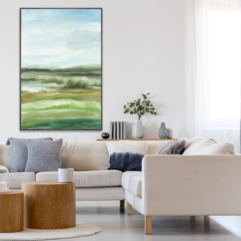 Green Ocean II Print by Giselle Kelly, 46.5" H x 31.5" W x 1.5" D, Image Brush Gel