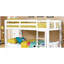Lit superposé en bois de style transitionnel au-dessus de rails de pied de lit attachés et de couchette verrouillable - non inclus-65839999-65839987