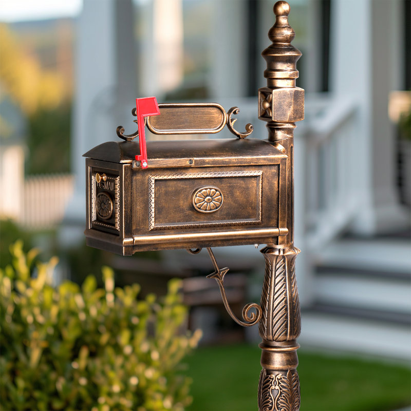 Metal Post Mounted Mailbox
