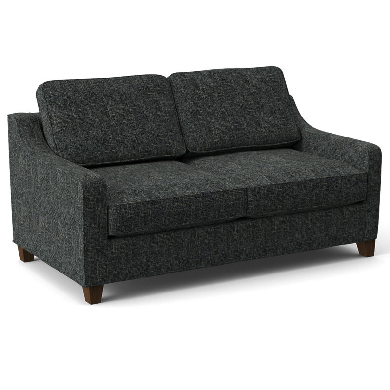 Clark 74" Square Arm Sofa Bed with Reversible Cushions, Connelly Crow, Innerspring, Montana Walnut