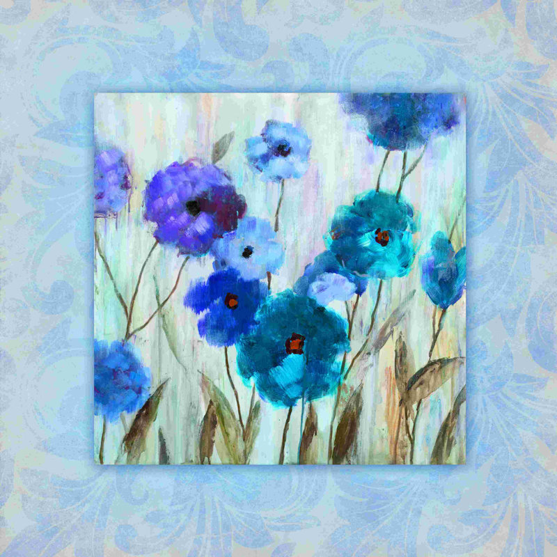 Fleurs de pervenche, H 20 po x l 20 po
