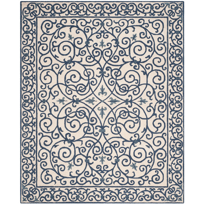 Brayton Hand Hooked Wool Pile Oriental Rug, Rectangle 8' x 10'