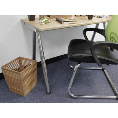 Solid Wood Open Kitchen Trash Can - 19.5L