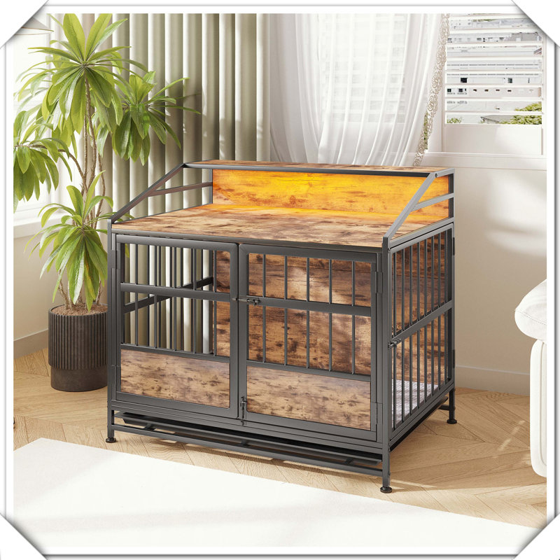Chenil d'intérieur en bois multi-fonctions, H 31,5 po x l 24,02 po x P 34,65 po