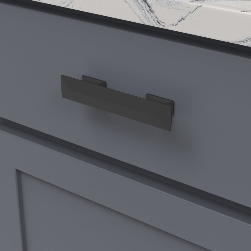 Bungalow Collection Rectangular Pull - 3" & 3-3/4" Center to Center Cabinet Pull Matte Black - Transitional, Coastal Hardware for Drawers & Cabinets