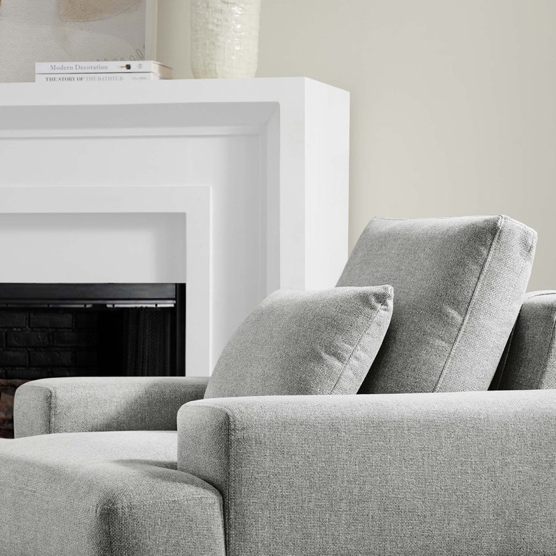 Fauteuil Josiah, Polyester gris clair