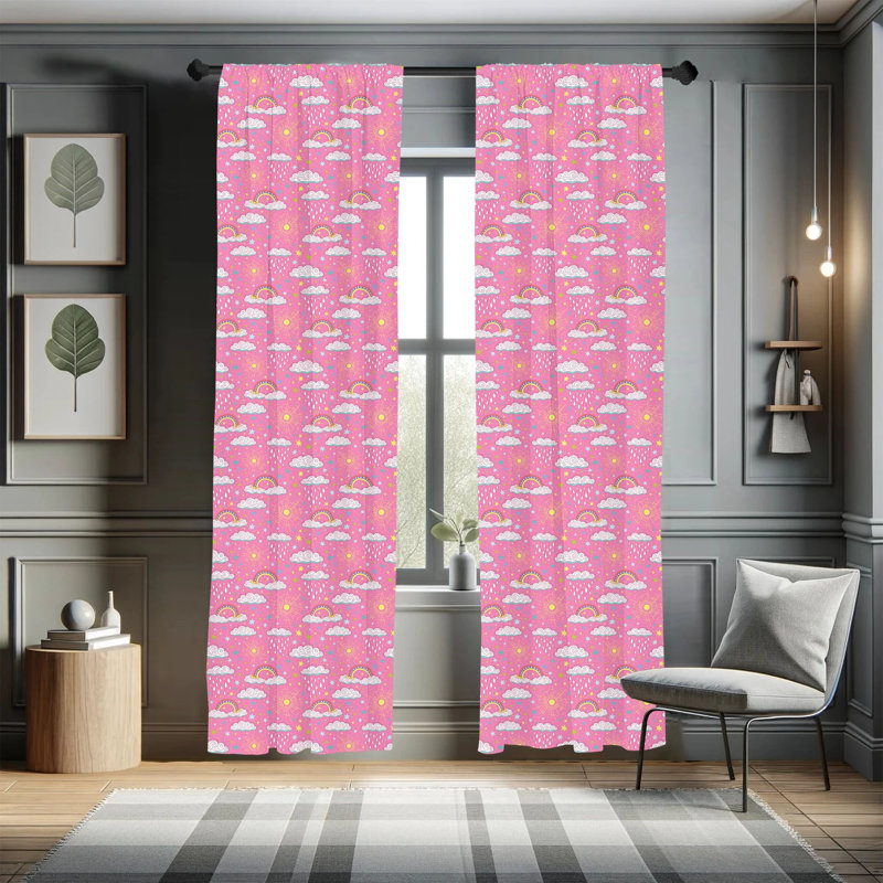 Panneau de rideau semi-diaphane avec passe-tringle Rain, 28 po x 63 po