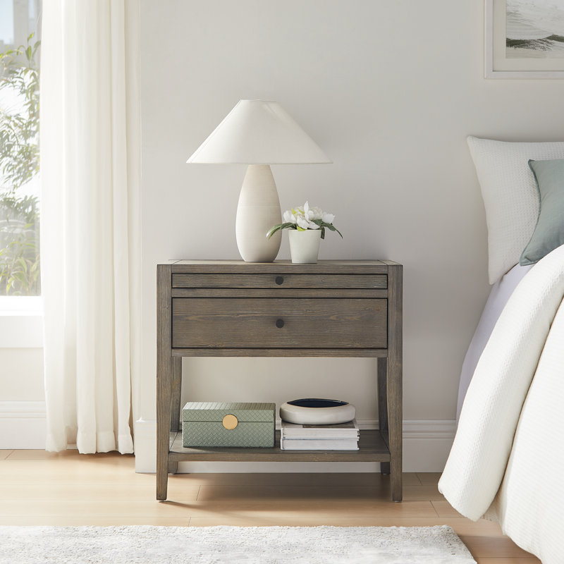 Pecor 1-Drawer 25" Nightstand, Weathered Gray