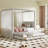 Upholstery Canopy Platform Bed With Trundle And Three Storage Drawers-929975407