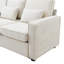 114,2 po rembourré avec console, 2 porte-gobelets, ports, lin, 4, pour la maison salon console et rembourré 4, tissu en lin, structure en bois massif robuste, rembourrage en éponge haute,