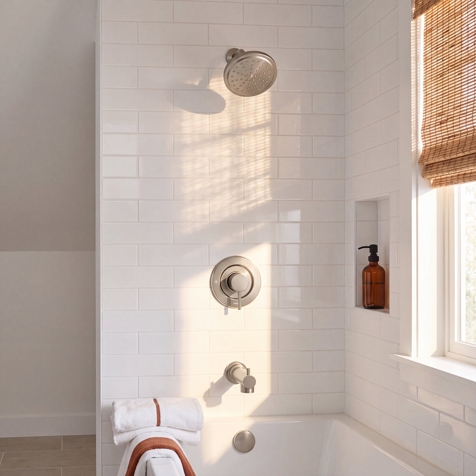 Align Tub and Shower Faucet with Moentrol, Brushed Nickel