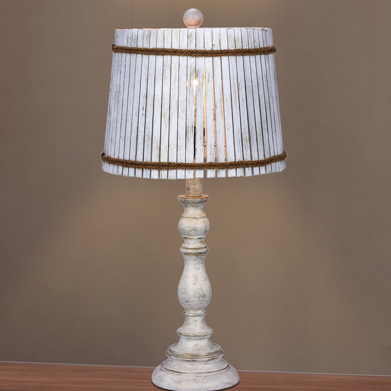 Sela Resin Table Lamp, White