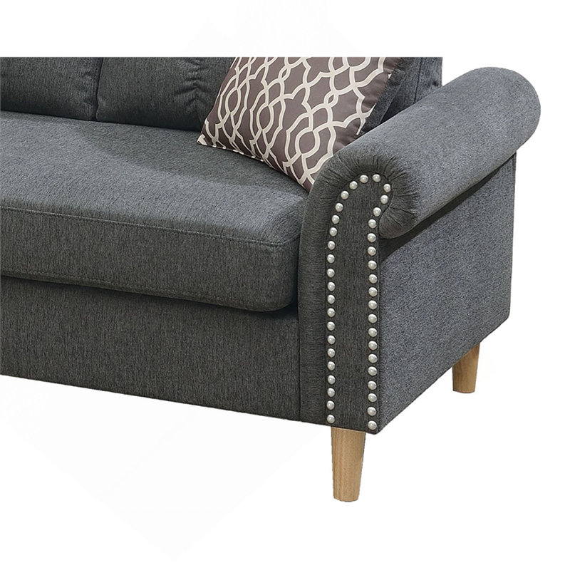 Ensemble de canapé modulaire réversible Polyfiber, Mélange de gris